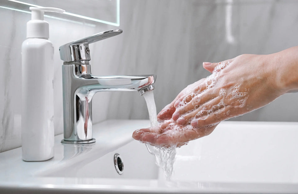 soft water with rich soap lather when washing hands