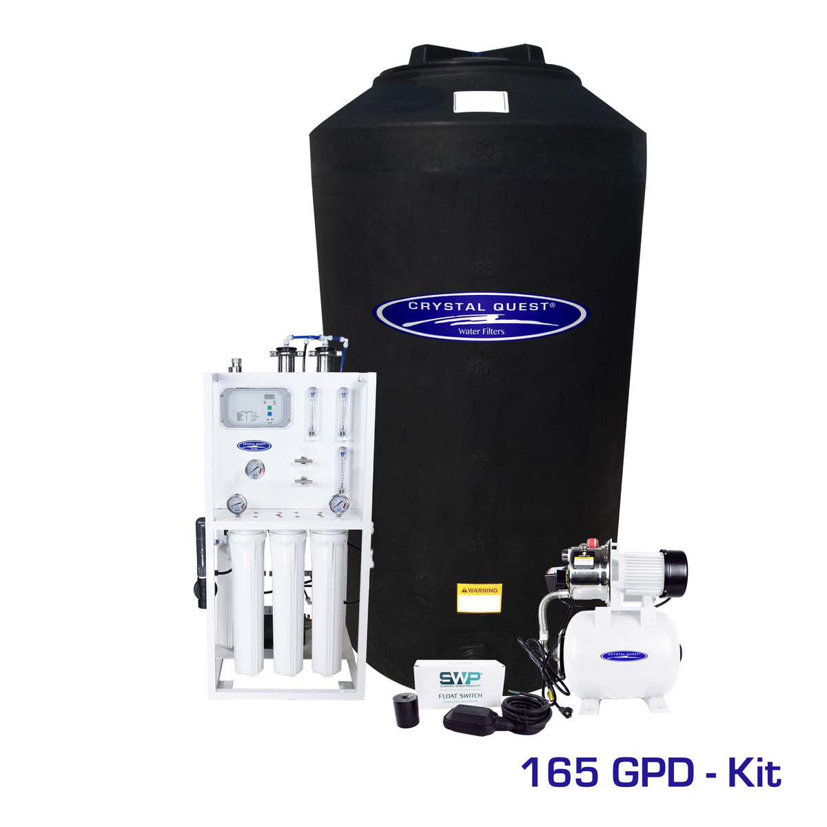 1,500 GPD / Add Storage Tank Kit (165 Gal) Medical Mid-Flow Reverse Osmosis System (500-7000 GPD) - Commercial - Crystal Quest