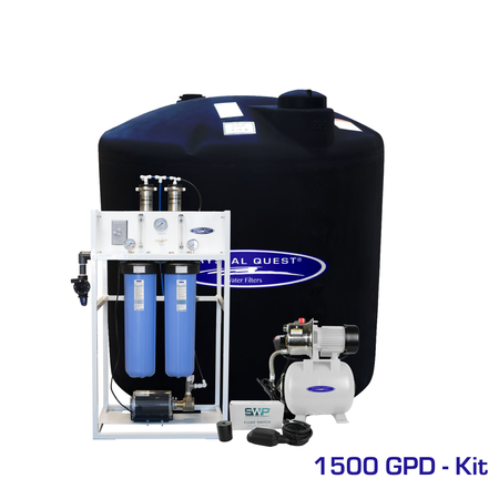 1,500 GPD / Add Storage Tank Kit (220 Gal) Commercial Mid-Flow Reverse Osmosis System (500-7000 GPD) - Commercial - Crystal Quest