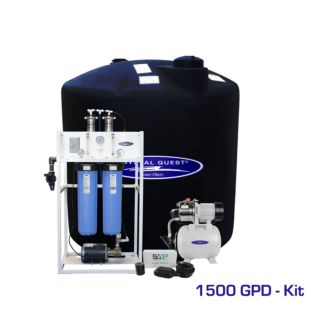 1,500 GPD / Add Storage Tank Kit (220 Gal) Commercial Mid-Flow Reverse Osmosis System (500-7000 GPD) - Commercial - Crystal Quest