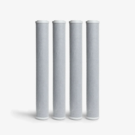 2-7/8” x 20” / Pack of 4 Coconut Based 5-Micron Carbon Block Filter Cartridge - Water Filter Cartridges - Crystal Quest®