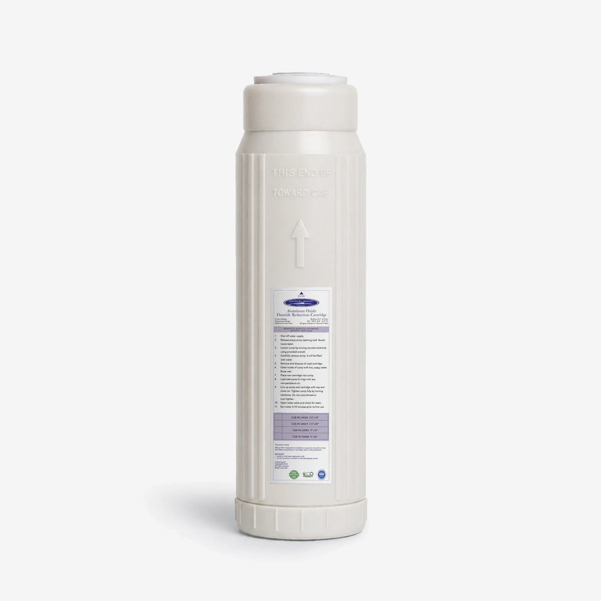 2-7/8" x 9-3/4" Aluminum Oxide Fluoride Reduction Filter Cartridge - Water Filter Cartridges - Crystal Quest®