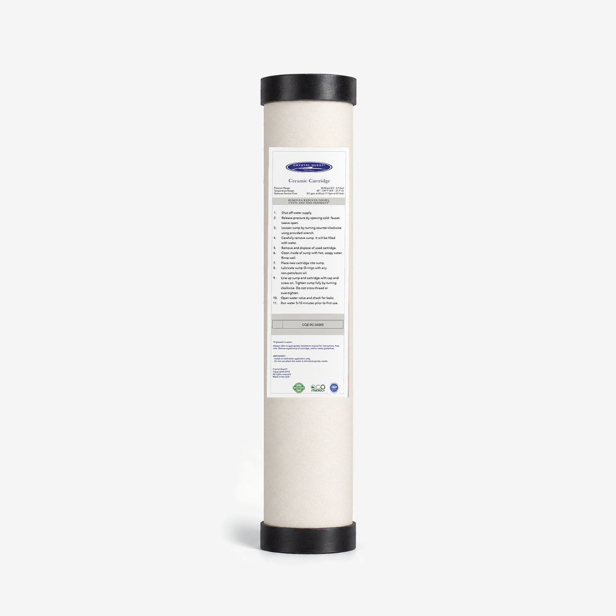 2-7/8" x 9-3/4" Ceramic Water Filter Cartridge - Water Filter Cartridges - Crystal Quest®