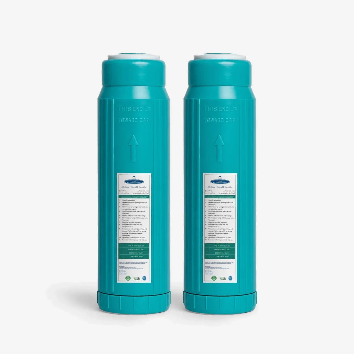 2-7/8" x 9-3/4" / Pack of 2 Alkalize/Ionizer, Mineralizer & Oxidation + SMART Filter Cartridge - Water Filter Cartridges - Crystal Quest®