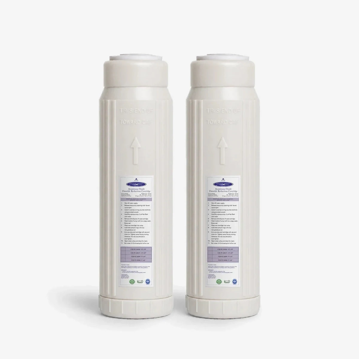 2-7/8" x 9-3/4" / Pack of 2 Aluminum Oxide Fluoride Reduction Filter Cartridge - Water Filter Cartridges - Crystal Quest®