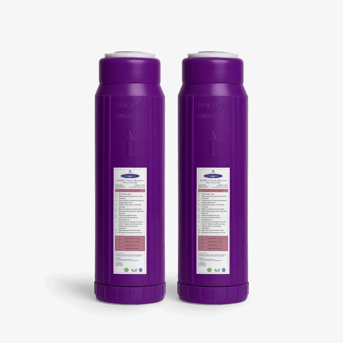 2-7/8" x 9-3/4" / Pack of 2 Arsenic Removal + SMART Filter Cartridge - Water Filter Cartridges - Crystal Quest®