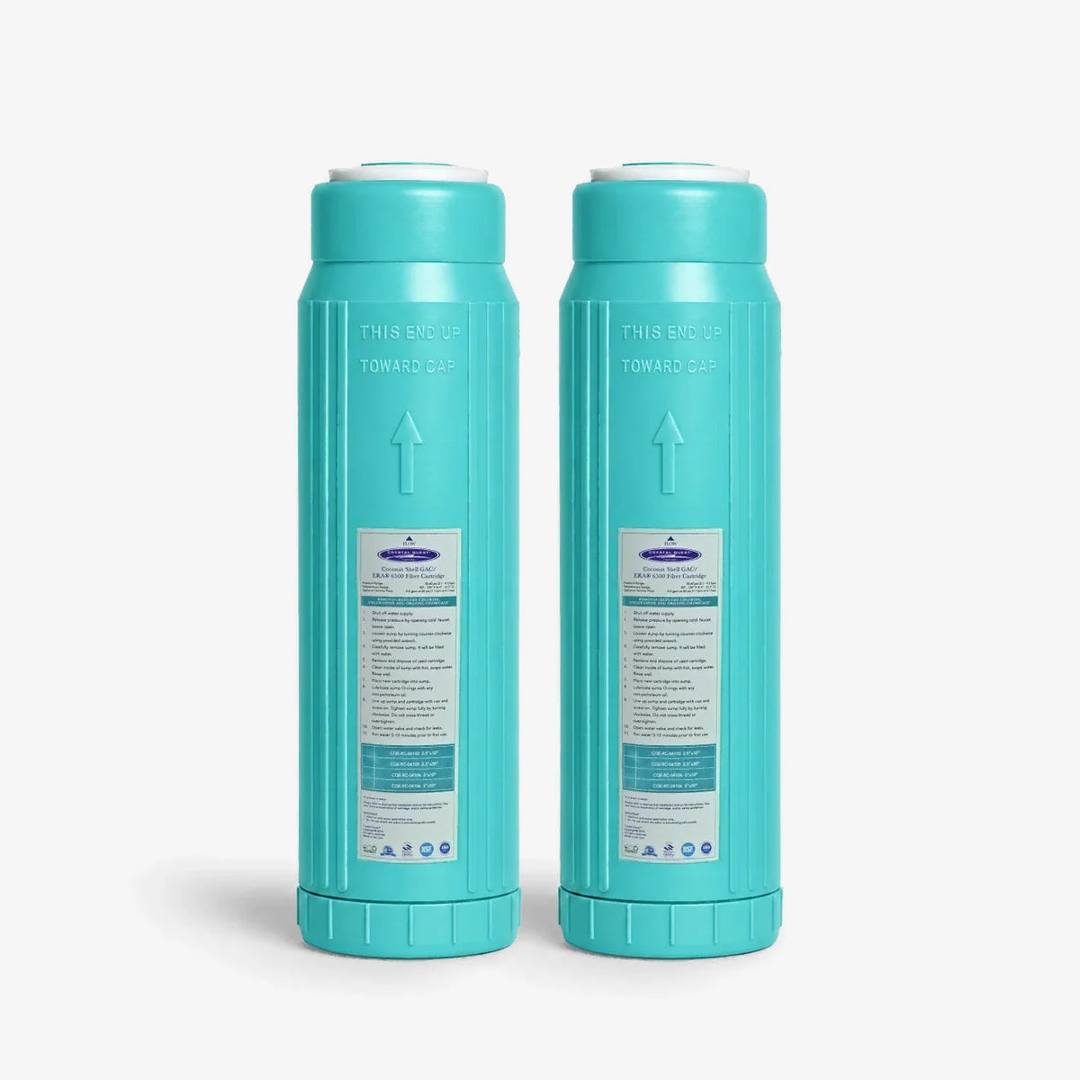 2-7/8” x 9-3/4” / Pack of 2 GAC Filter Cartridge (Coconut Shell Granular Activated Carbon) - Water Filter Cartridges - Crystal Quest®