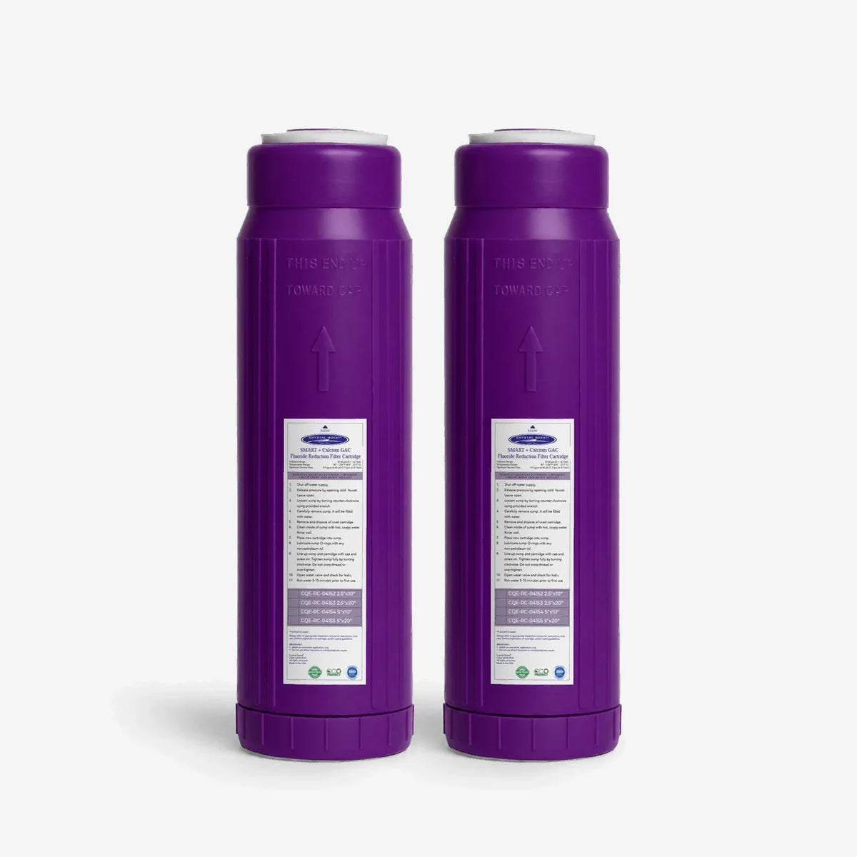 2-7/8" x 9-3/4" / Pack of 2 SMART + Calcium GAC Fluoride Reduction Cartridge - Water Filter Cartridges - Crystal Quest®