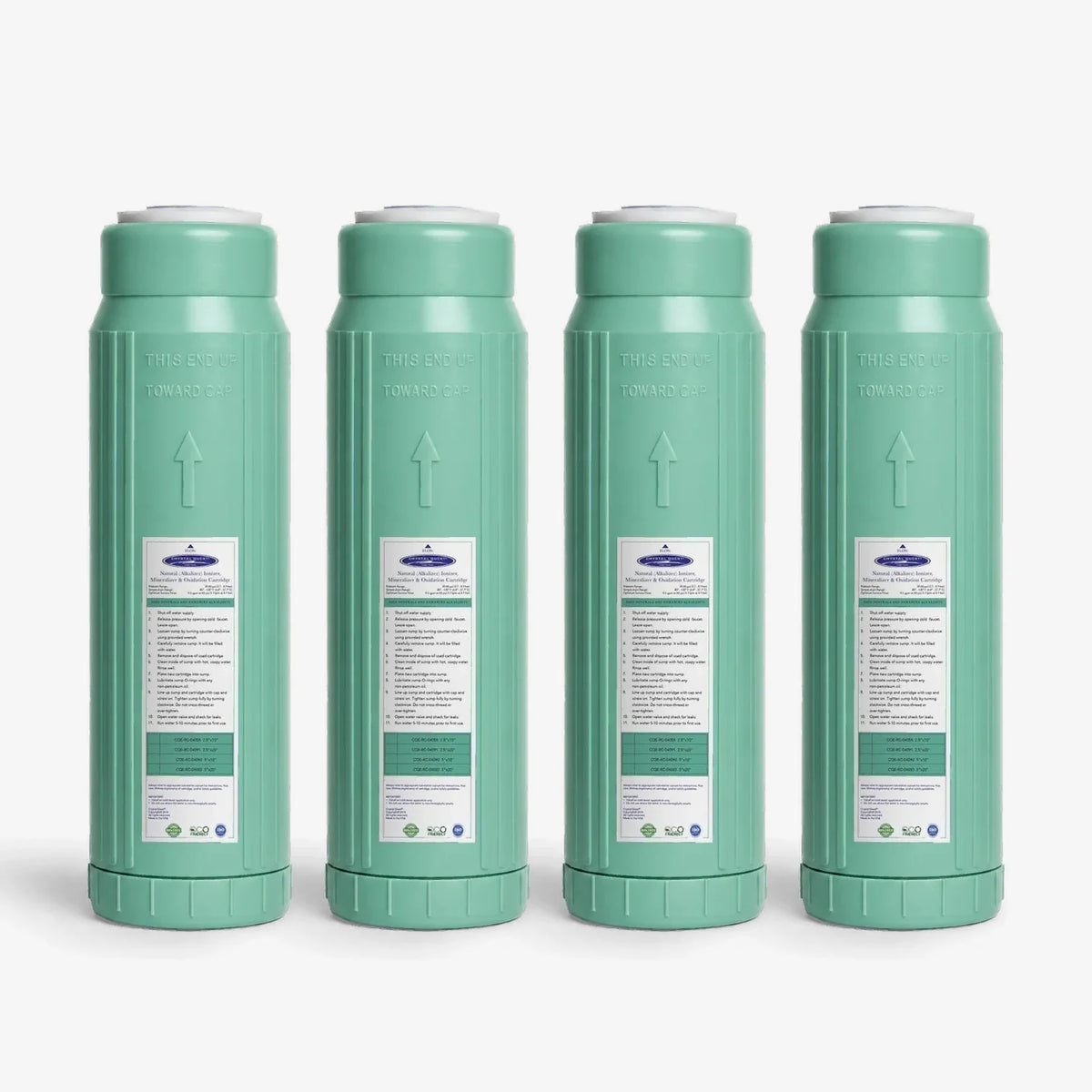 2-7/8” x 9-3/4” / Pack of 4 Alkalize/Ionizer, Mineralizer & Oxidation Cartridge - Water Filter Cartridges - Crystal Quest®