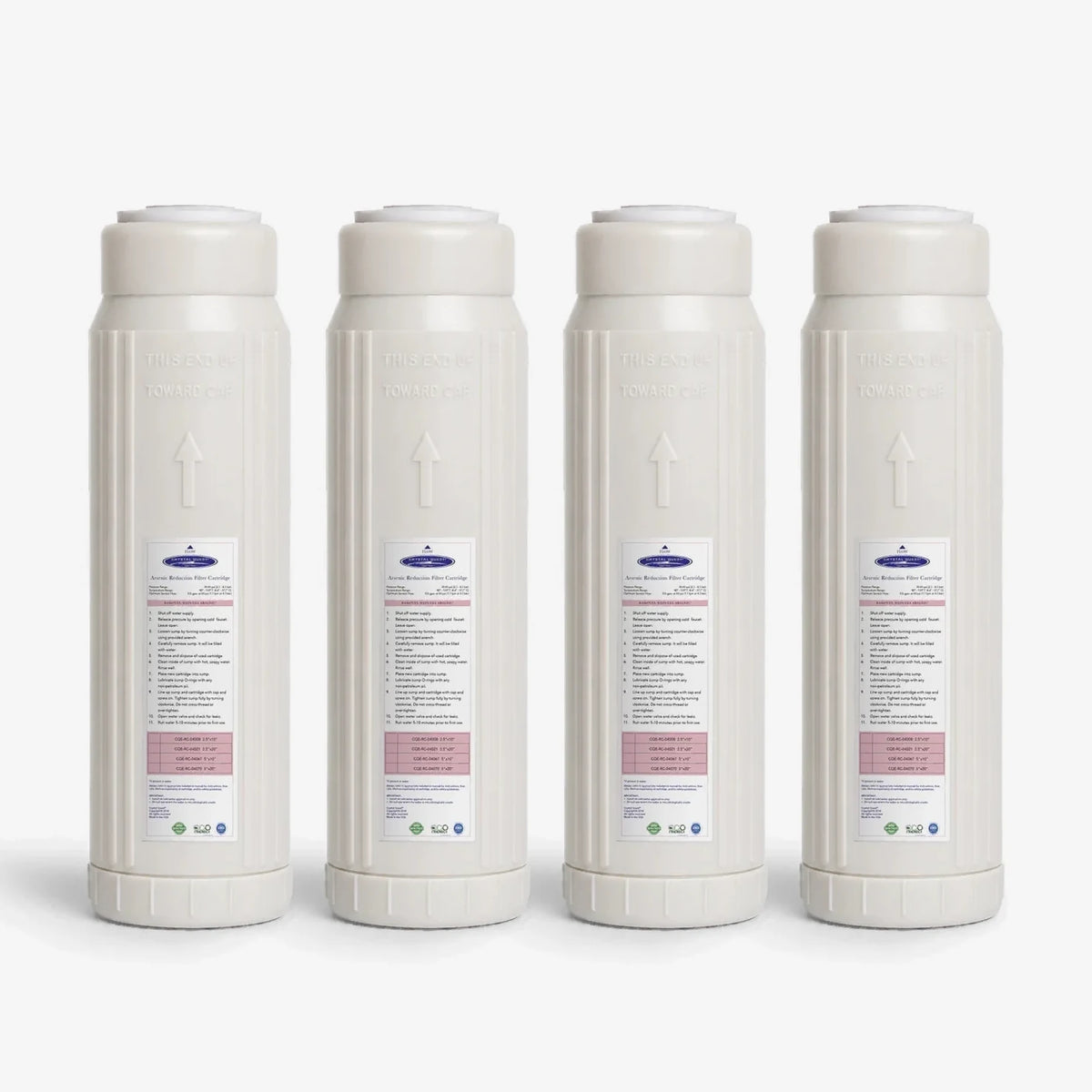 2-7/8" x 9-3/4" / Pack of 4 Arsenic Removal Filter Cartridge - Water Filter Cartridges - Crystal Quest®