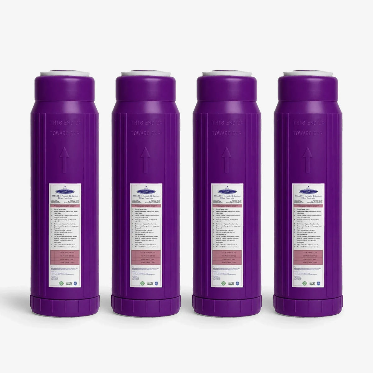2-7/8" x 9-3/4" / Pack of 4 Arsenic Removal + SMART Filter Cartridge - Water Filter Cartridges - Crystal Quest®
