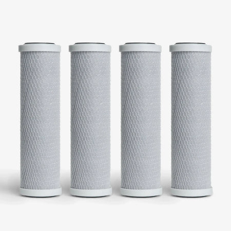 2-7/8” x 9-3/4” / Pack of 4 Coconut Based 5-Micron Carbon Block Filter Cartridge - Water Filter Cartridges - Crystal Quest®