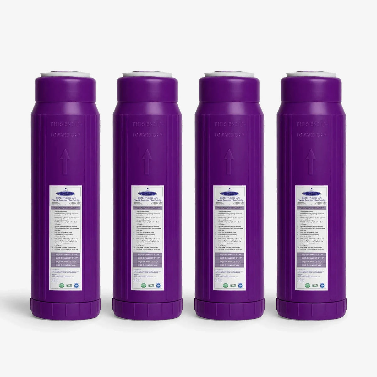 2-7/8" x 9-3/4" / Pack of 4 SMART + Calcium GAC Fluoride Reduction Cartridge - Water Filter Cartridges - Crystal Quest®
