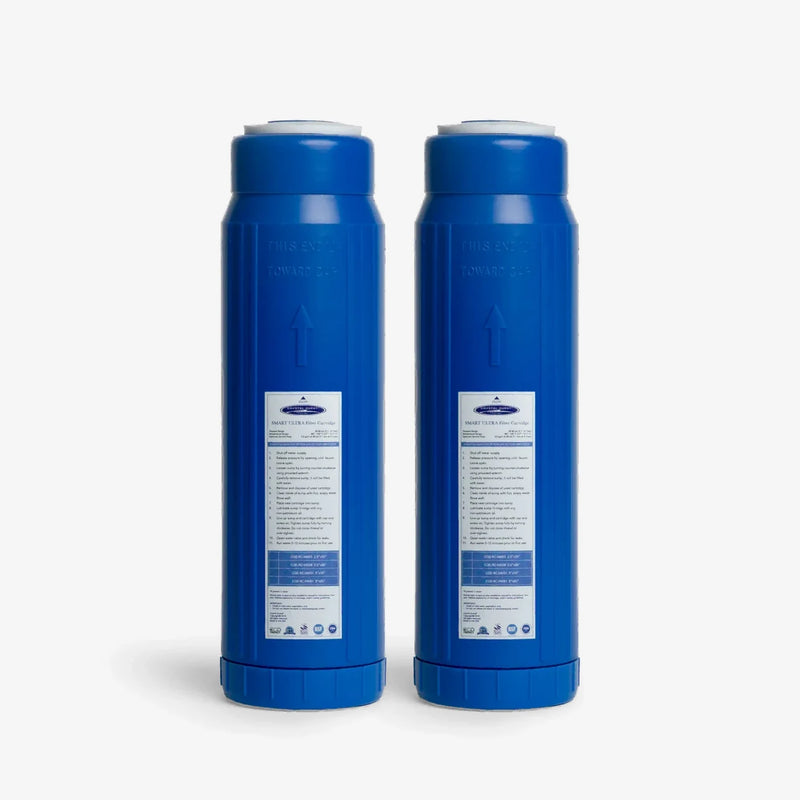 SMART Ultra Filter Cartridge, 2-7/8 x 9-3/4 inch, pack of two blue cartridges side by side