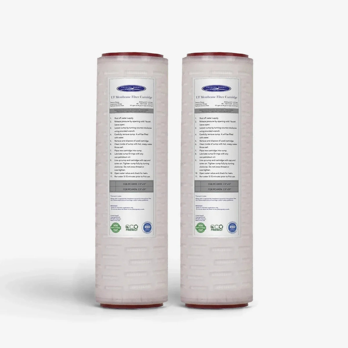 2-7/8" x 9-3/4" / Standard / Pack of 2 Ultrafiltration (UF) Water Filter Membrane - Water Filter Cartridges - Crystal Quest®