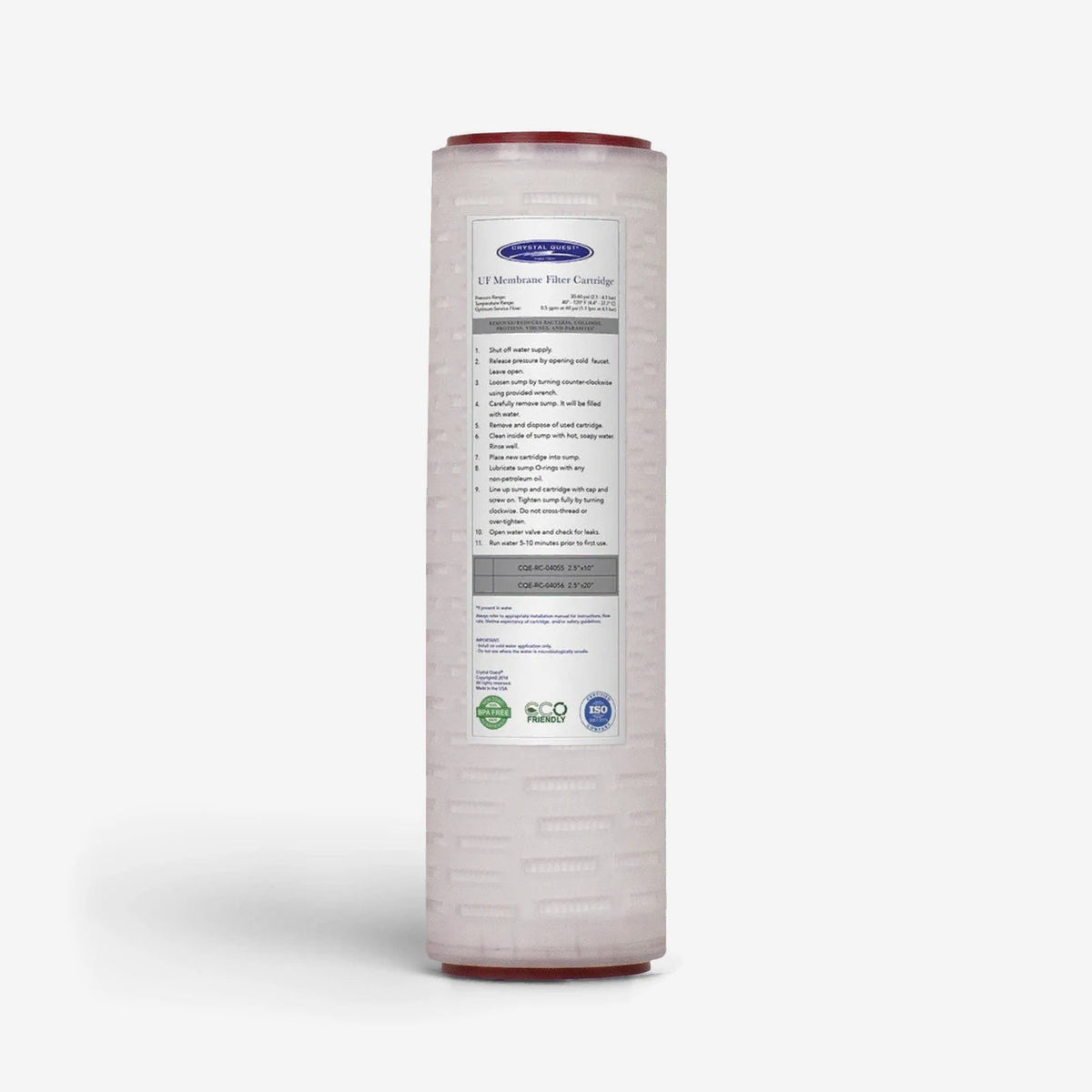 2-7/8" x 9-3/4" / Standard Ultrafiltration (UF) Water Filter Membrane - Water Filter Cartridges - Crystal Quest®