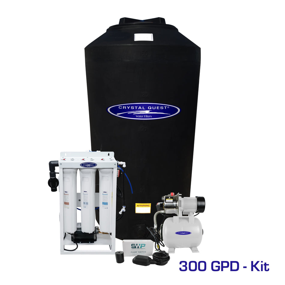 300 GPD / Add Storage Tank Kit (165 Gal) / Brass Rotary Whole House Reverse Osmosis System - Reverse Osmosis System - Crystal Quest