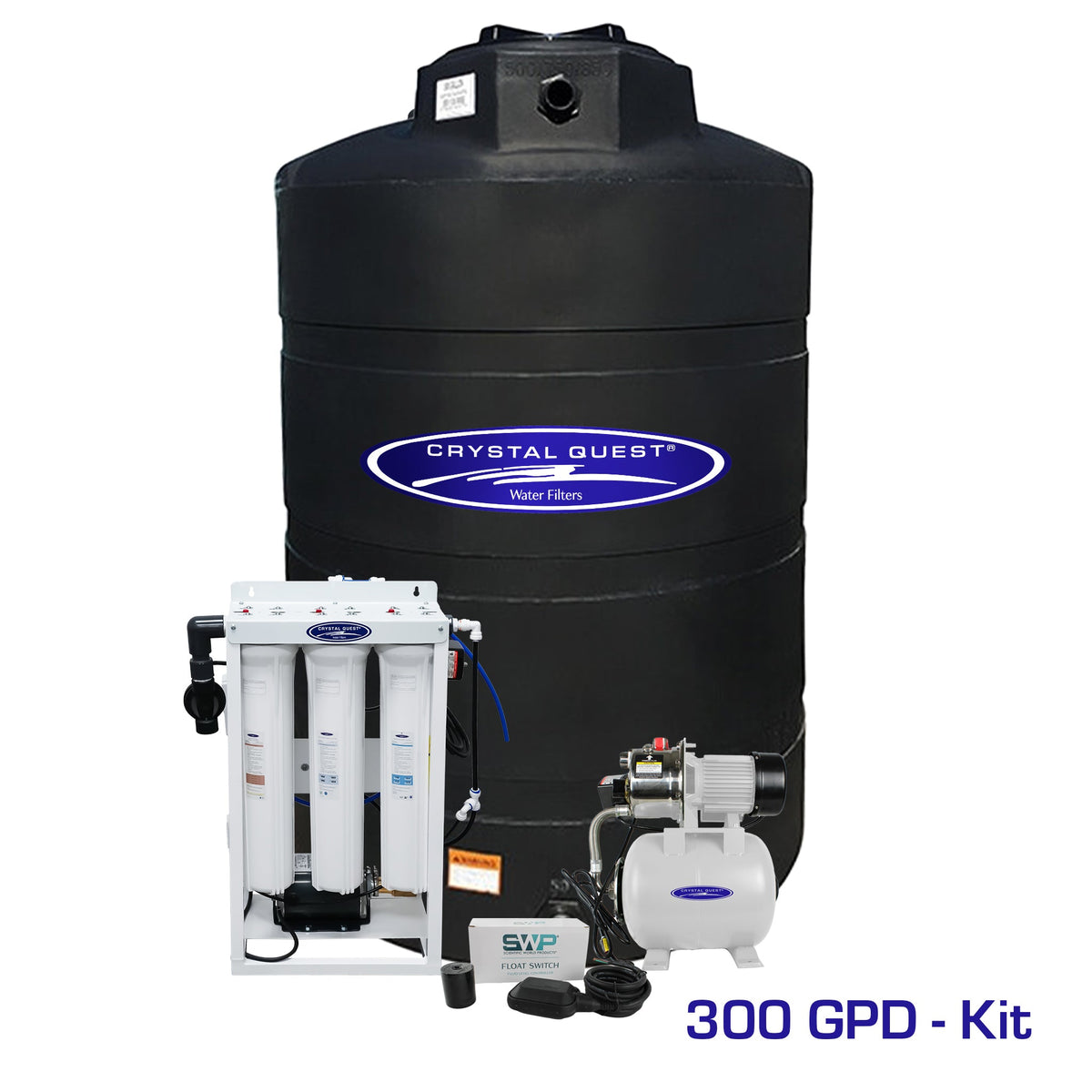300 GPD / Add Storage Tank Kit (500 Gal) / Brass Rotary Whole House Reverse Osmosis System - Reverse Osmosis System - Crystal Quest