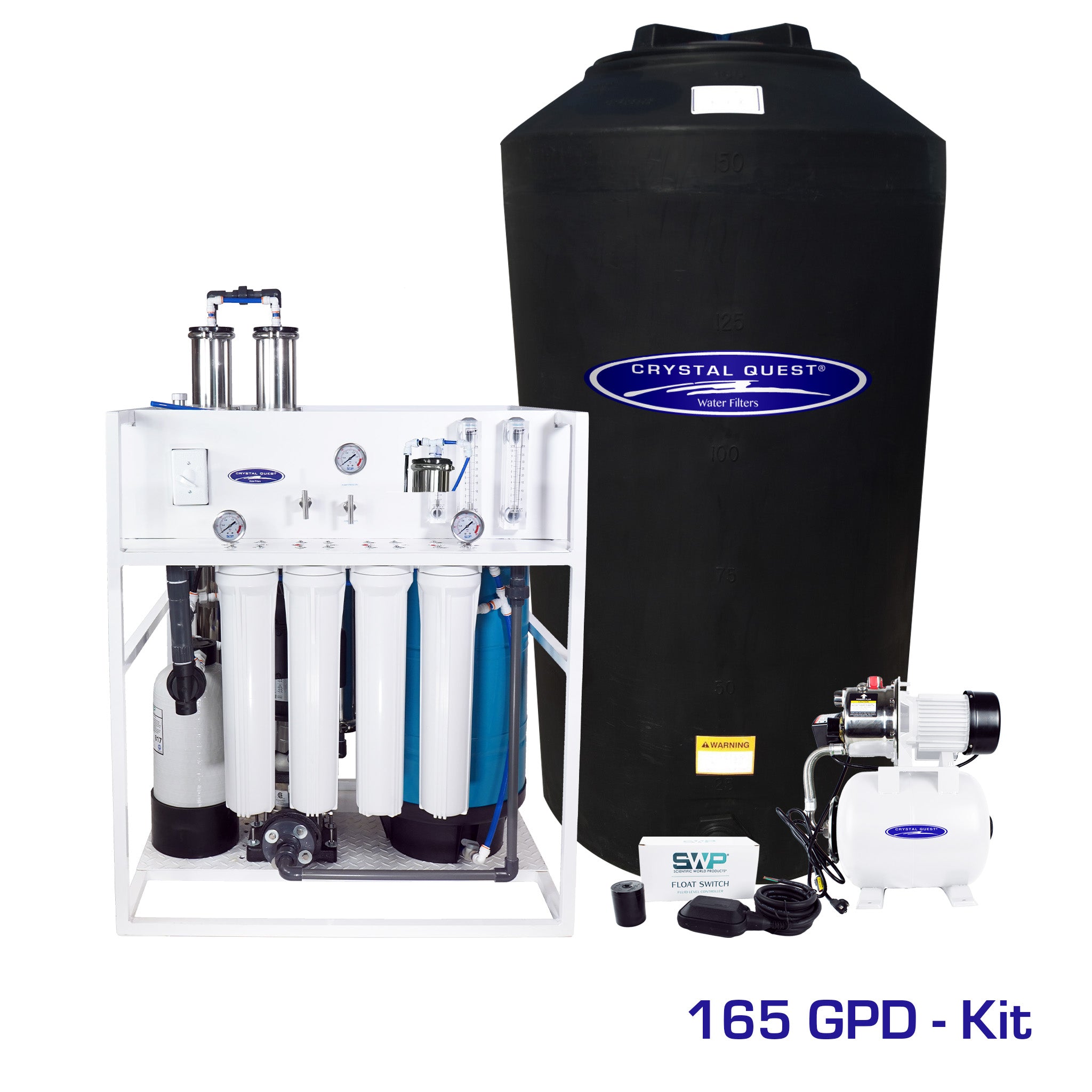 4,000 GPD / Add Storage Tank Kit (165 Gal) Medical Mid-Flow Reverse Osmosis System (500-7000 GPD) - Commercial - Crystal Quest