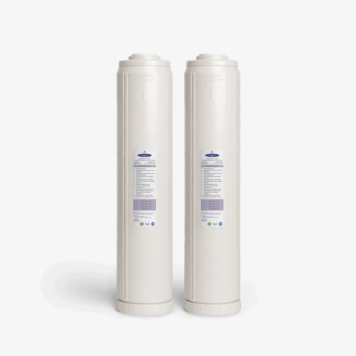 4-5/8” x 20” / Pack of 2 Aluminum Oxide Fluoride Reduction Filter Cartridge - Water Filter Cartridges - Crystal Quest®