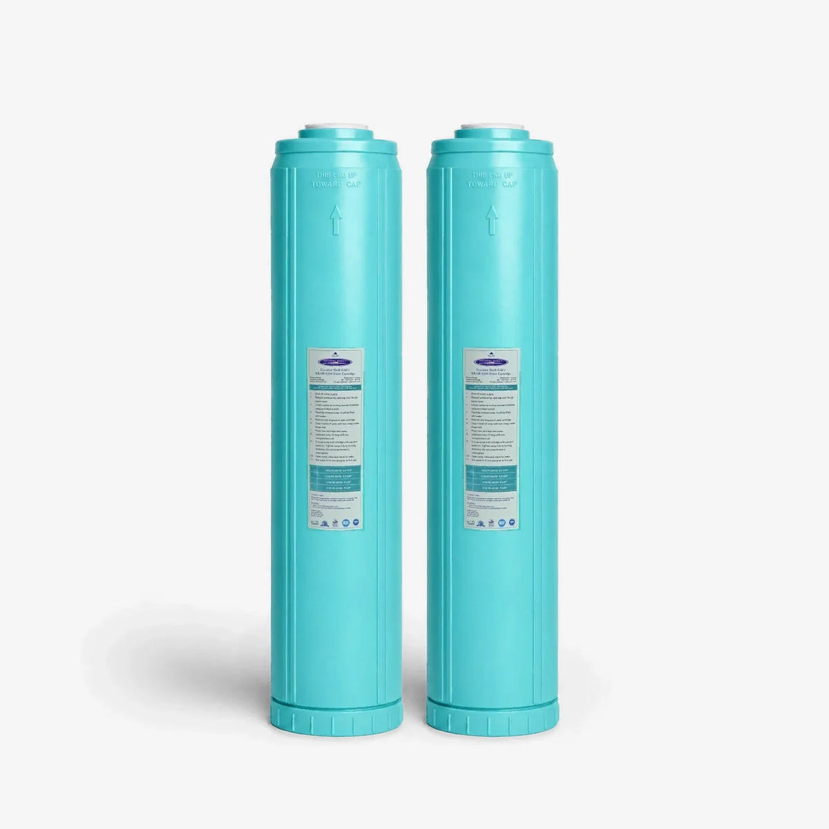 4-5/8” x 20” / Pack of 2 GAC Filter Cartridge (Coconut Shell Granular Activated Carbon) - Water Filter Cartridges - Crystal Quest®