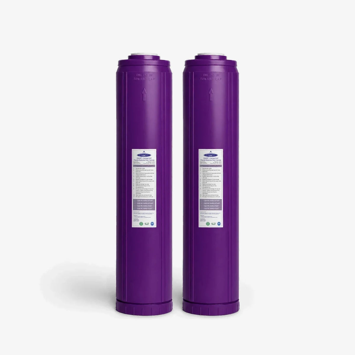 4-5/8” x 20” / Pack of 2 SMART + Calcium GAC Fluoride Reduction Cartridge - Water Filter Cartridges - Crystal Quest®