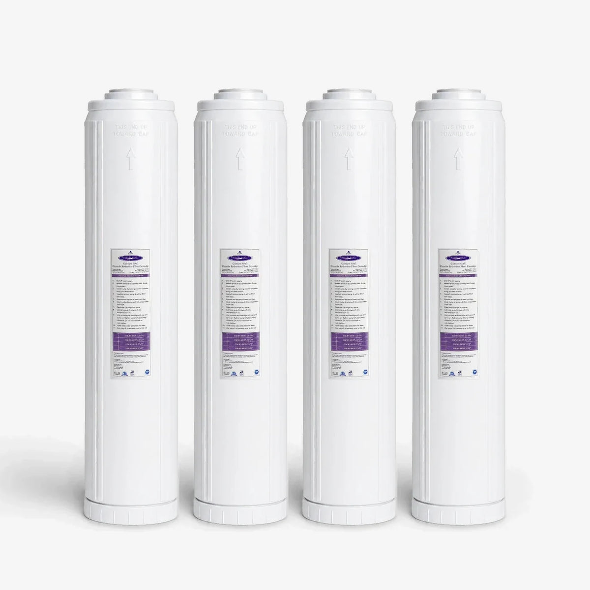 4-5/8" x 20" / Pack of 4 Calcium GAC Fluoride Reduction Filter Cartridge - Water Filter Cartridges - Crystal Quest®