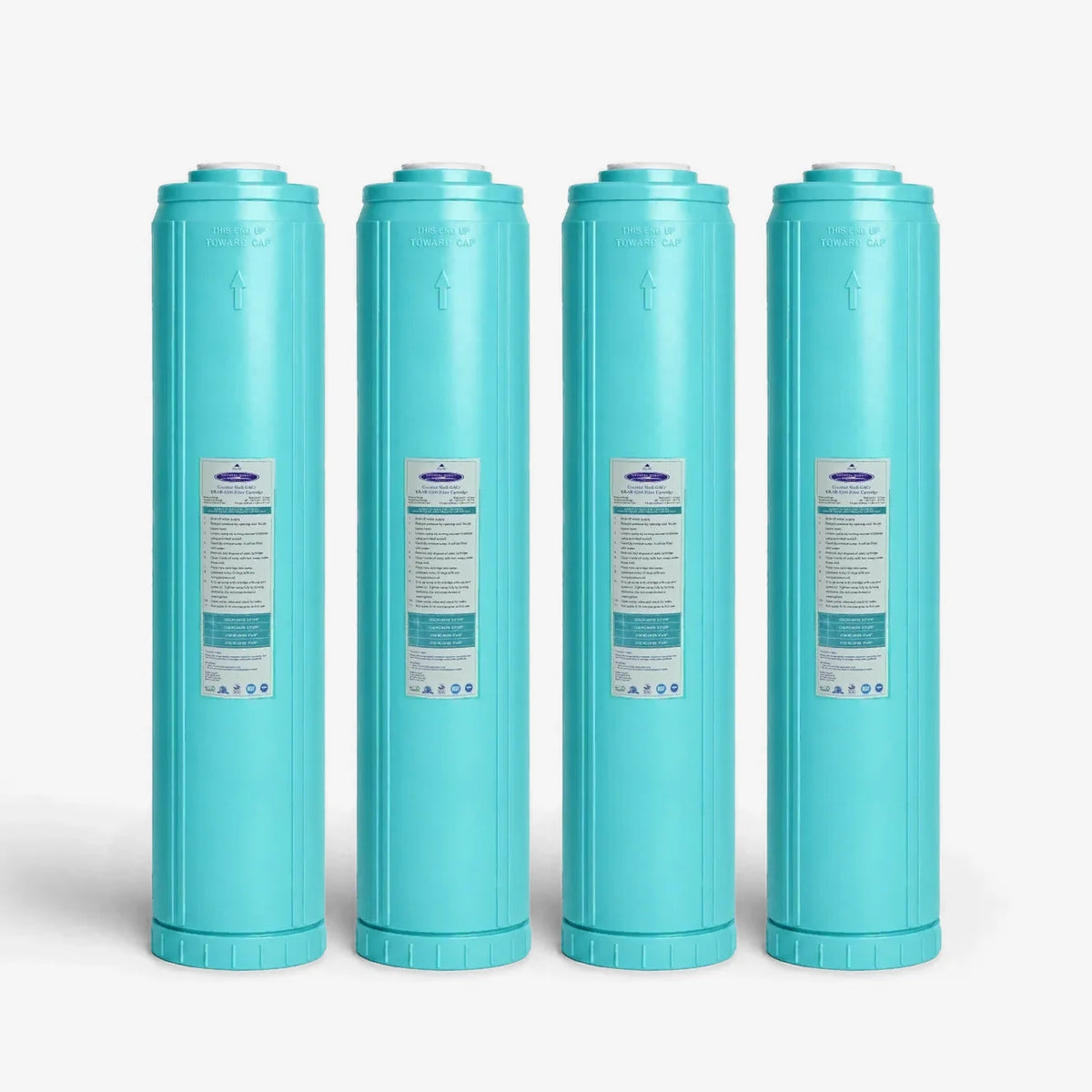 4-5/8” x 20” / Pack of 4 GAC Filter Cartridge (Coconut Shell Granular Activated Carbon) - Water Filter Cartridges - Crystal Quest®