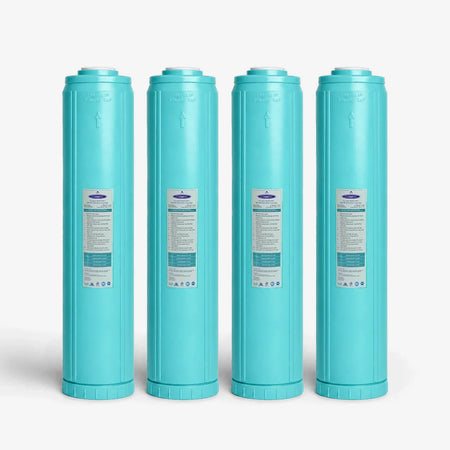 4-5/8” x 20” / Pack of 4 GAC Filter Cartridge (Coconut Shell Granular Activated Carbon) - Water Filter Cartridges - Crystal Quest®