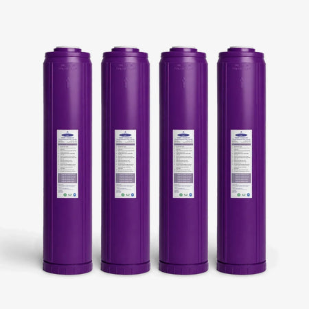 4-5/8” x 20” / Pack of 4 SMART + Calcium GAC Fluoride Reduction Cartridge - Water Filter Cartridges - Crystal Quest®