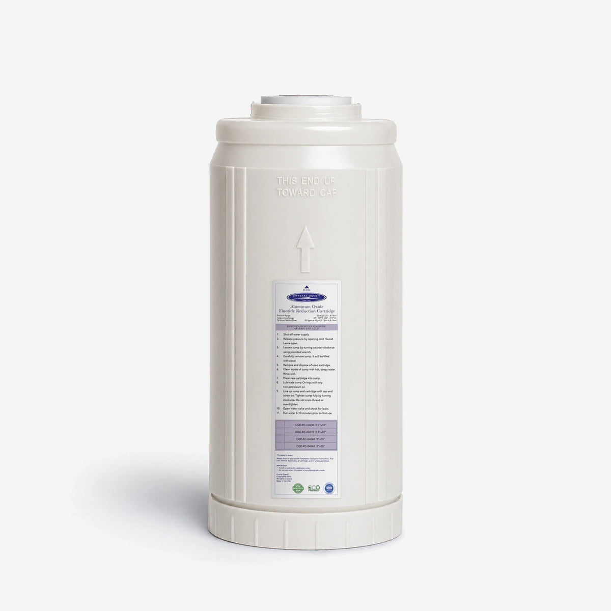 4-5/8” x 9-3/4” Aluminum Oxide Fluoride Reduction Filter Cartridge - Water Filter Cartridges - Crystal Quest®