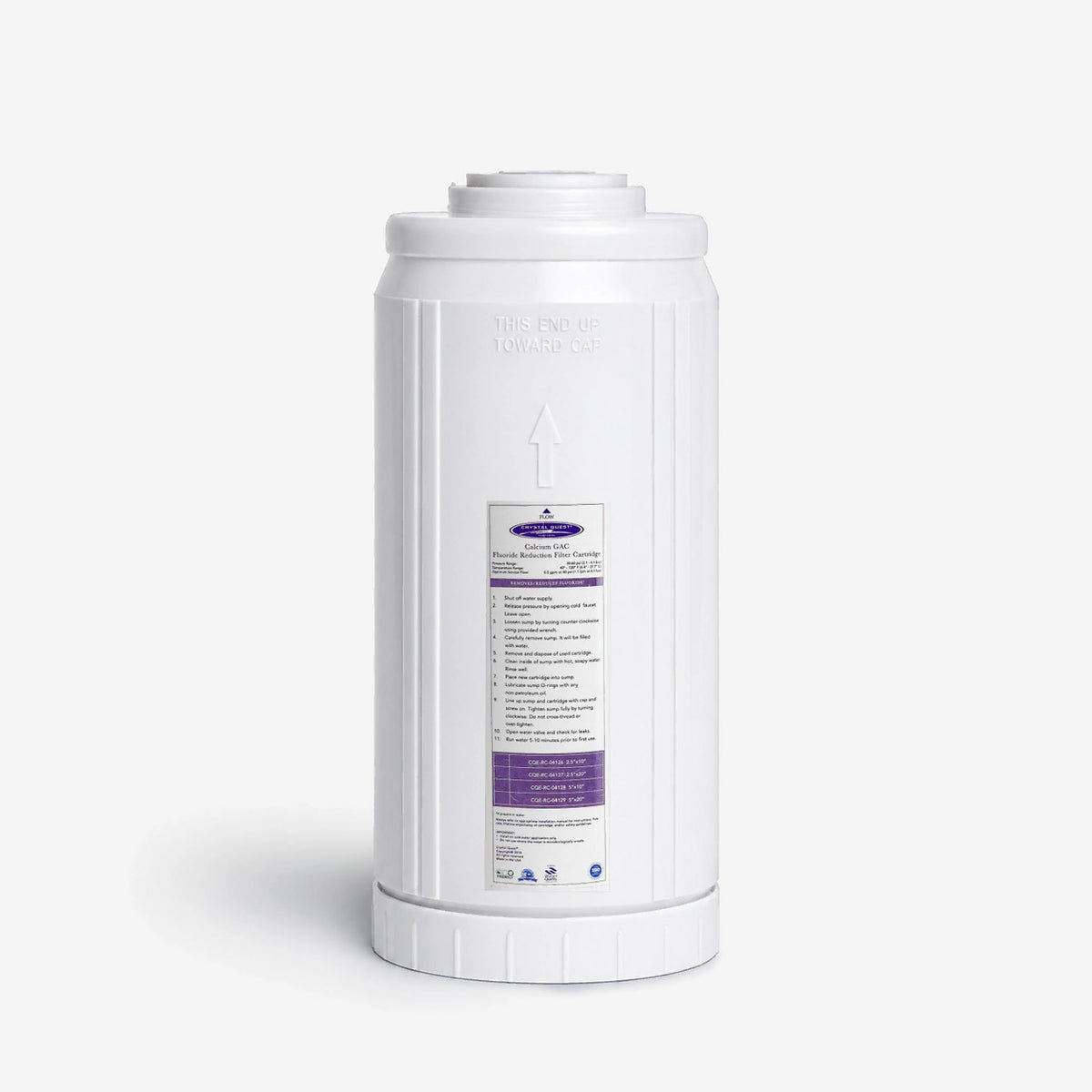 4-5/8” x 9-3/4” Calcium GAC Fluoride Reduction Filter Cartridge - Water Filter Cartridges - Crystal Quest®