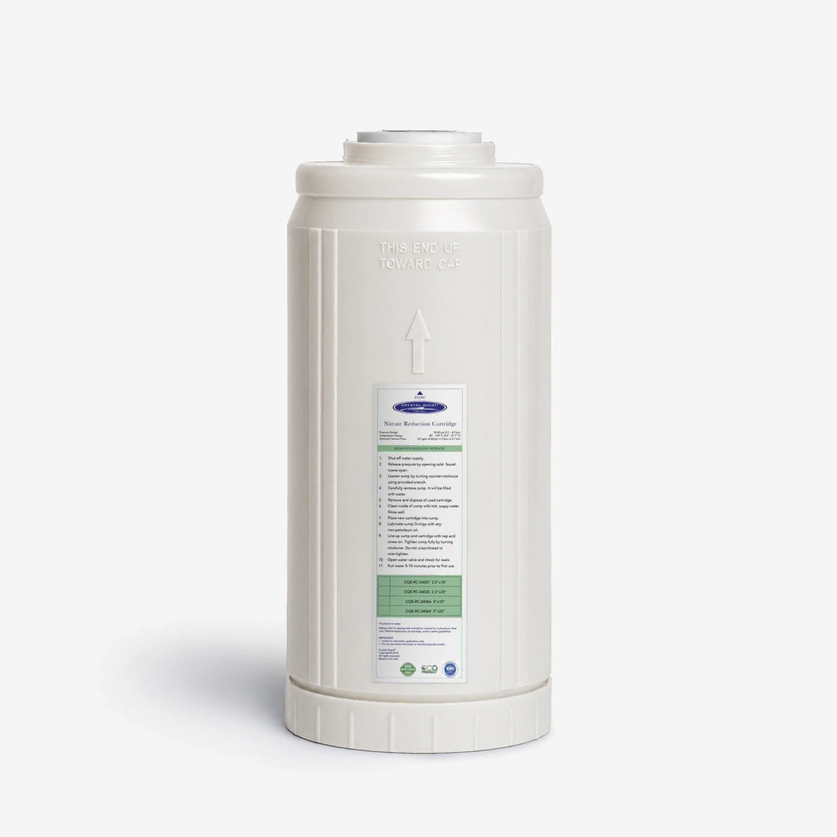 4-5/8” x 9-3/4” Nitrate Removal Filter Cartridge - Water Filter Cartridges - Crystal Quest®