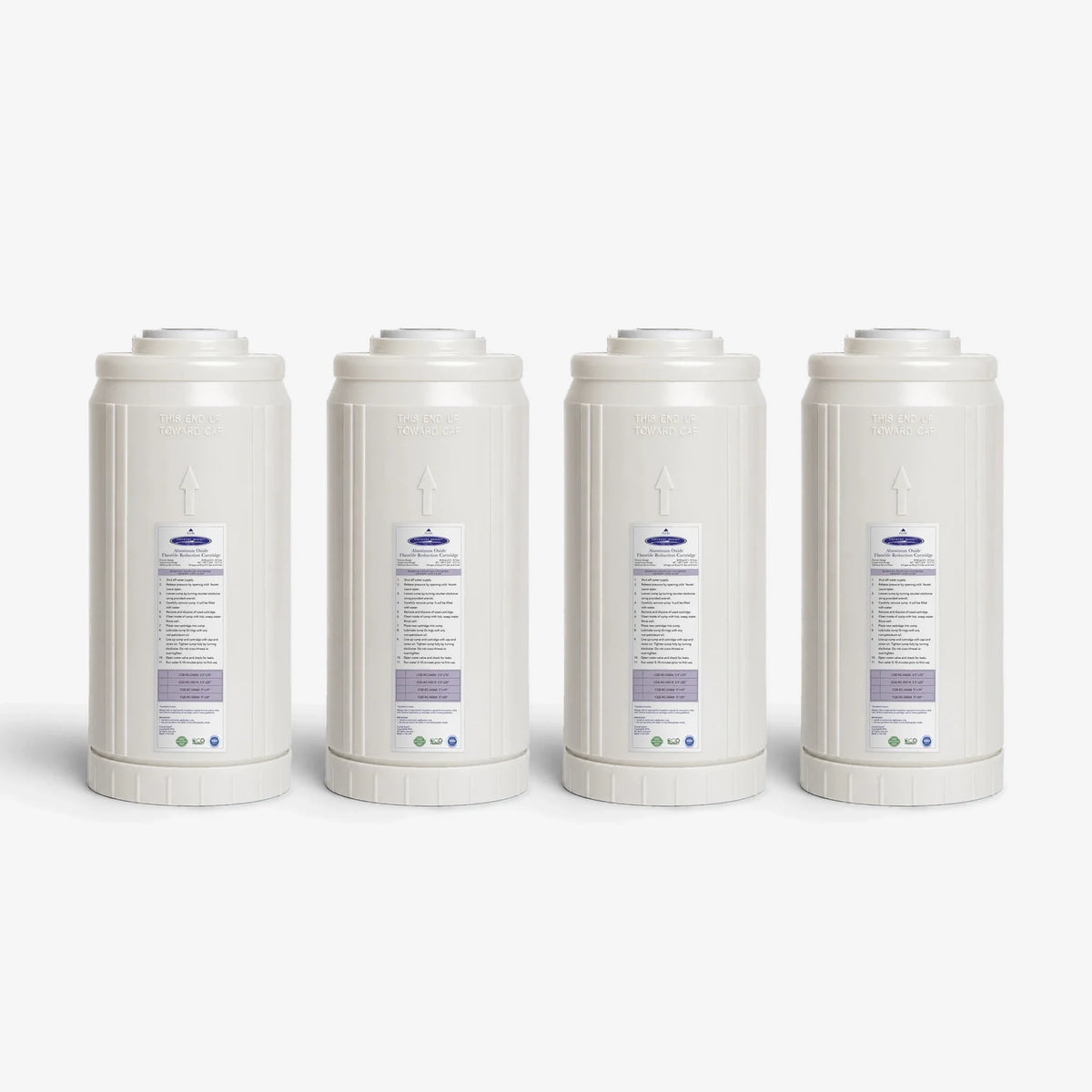 4-5/8” x 9-3/4” / Pack of 4 Aluminum Oxide Fluoride Reduction Filter Cartridge - Water Filter Cartridges - Crystal Quest®