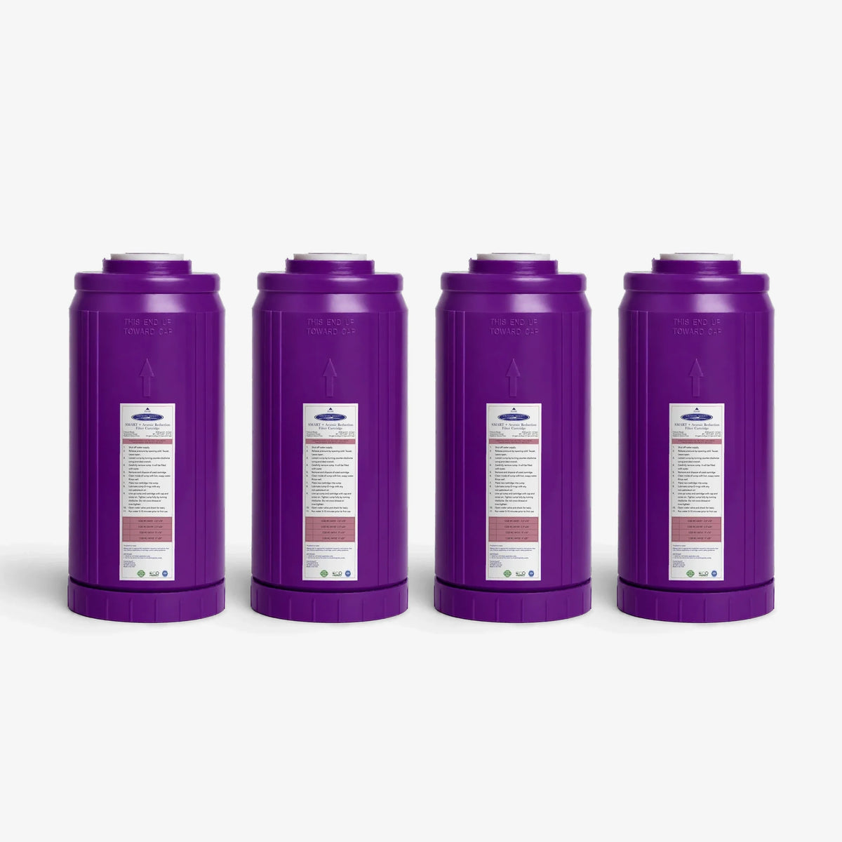 4-5/8” x 9-3/4” / Pack of 4 Arsenic Removal + SMART Filter Cartridge - Water Filter Cartridges - Crystal Quest®