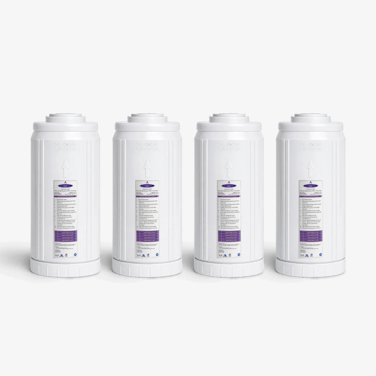 4-5/8” x 9-3/4” / Pack of 4 Calcium GAC Fluoride Reduction Filter Cartridge - Water Filter Cartridges - Crystal Quest®
