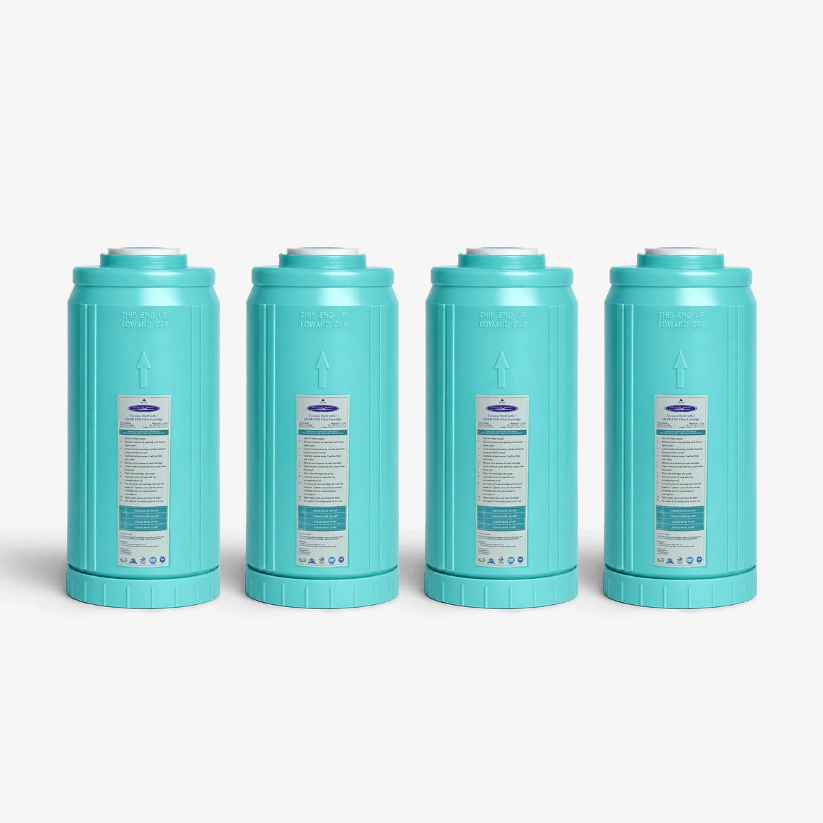 4-5/8” x 9-3/4” / Pack of 4 GAC Filter Cartridge (Coconut Shell Granular Activated Carbon) - Water Filter Cartridges - Crystal Quest®