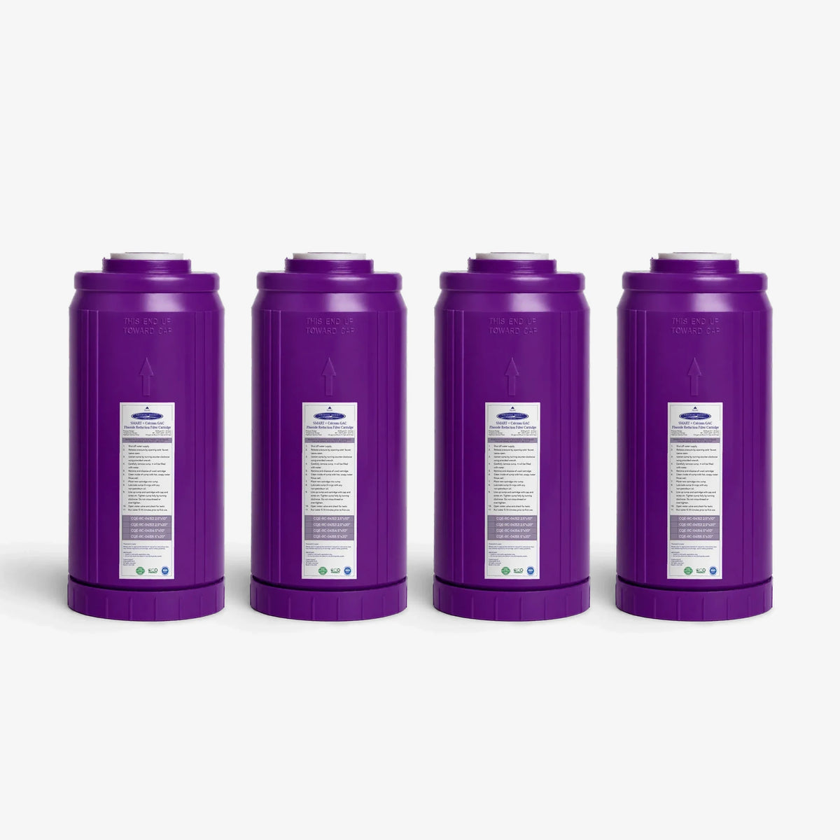 4-5/8” x 9-3/4” / Pack of 4 SMART + Calcium GAC Fluoride Reduction Cartridge - Water Filter Cartridges - Crystal Quest®