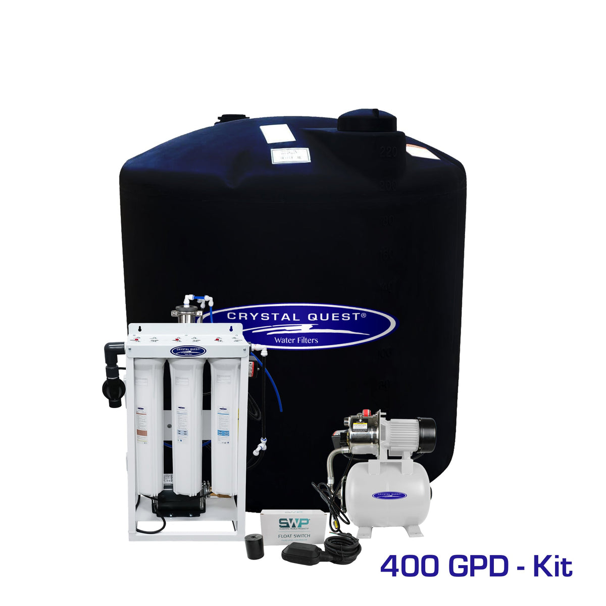 400 GPD / Add Storage Tank Kit (220 Gal) / Brass Rotary Whole House Reverse Osmosis System - Reverse Osmosis System - Crystal Quest