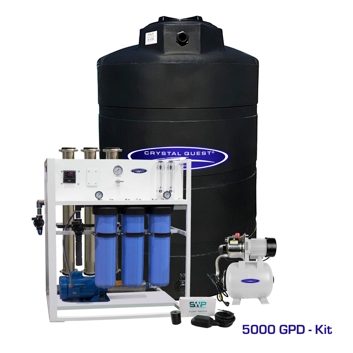 5,000 GPD / Add Storage Tank Kit (500 Gal) Commercial Mid-Flow Reverse Osmosis System (500-7000 GPD) - Commercial - Crystal Quest
