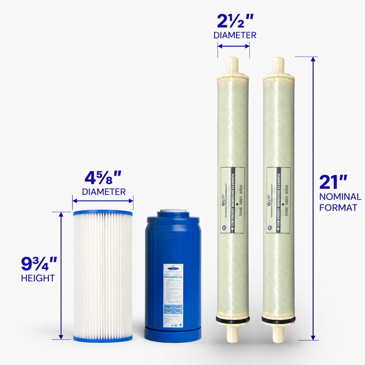 500-1000 GPD Whole House RO Filter Pack - Water Filter Cartridges - Crystal Quest®