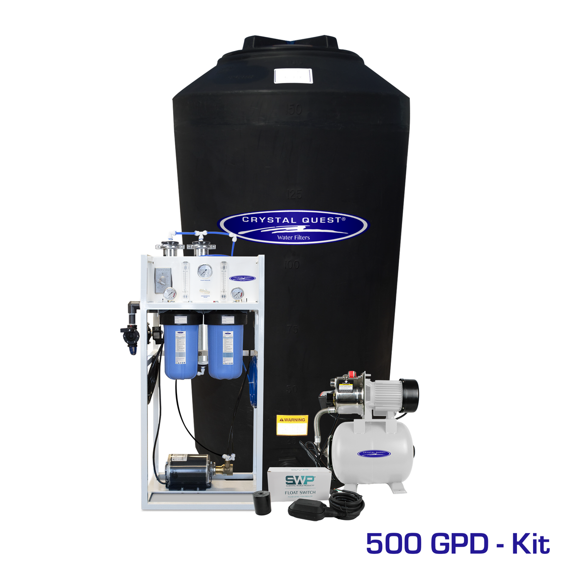 500 GPD / Add Storage Tank Kit (165 Gal) Commercial Mid-Flow Reverse Osmosis System (500-7000 GPD) - Commercial - Crystal Quest