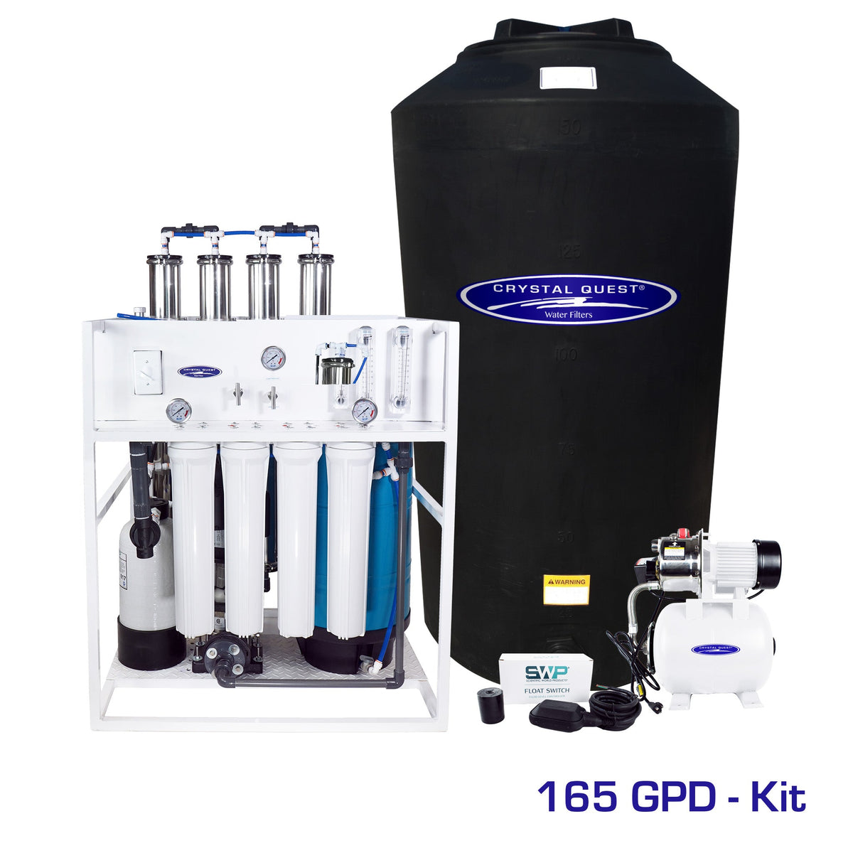 7,000 GPD / Add Storage Tank Kit (165 Gal) Medical Mid-Flow Reverse Osmosis System (500-7000 GPD) - Commercial - Crystal Quest