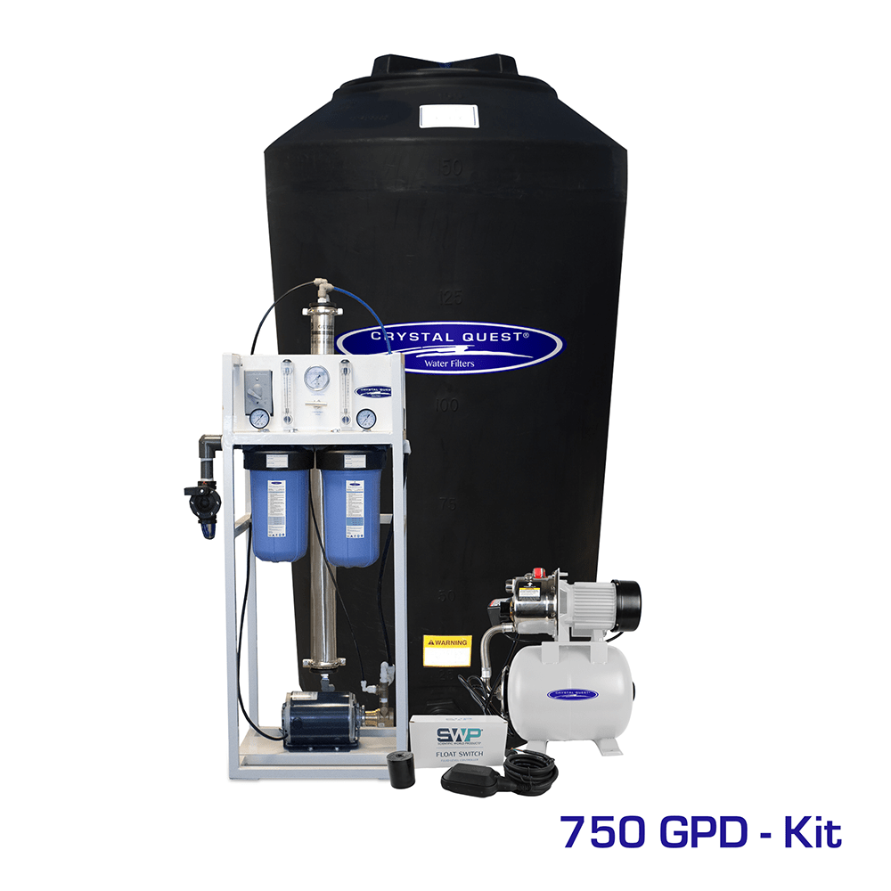 750 GPD / Add Storage Tank Kit (165 Gal) Commercial Mid-Flow Reverse Osmosis System (500-7000 GPD) - Commercial - Crystal Quest