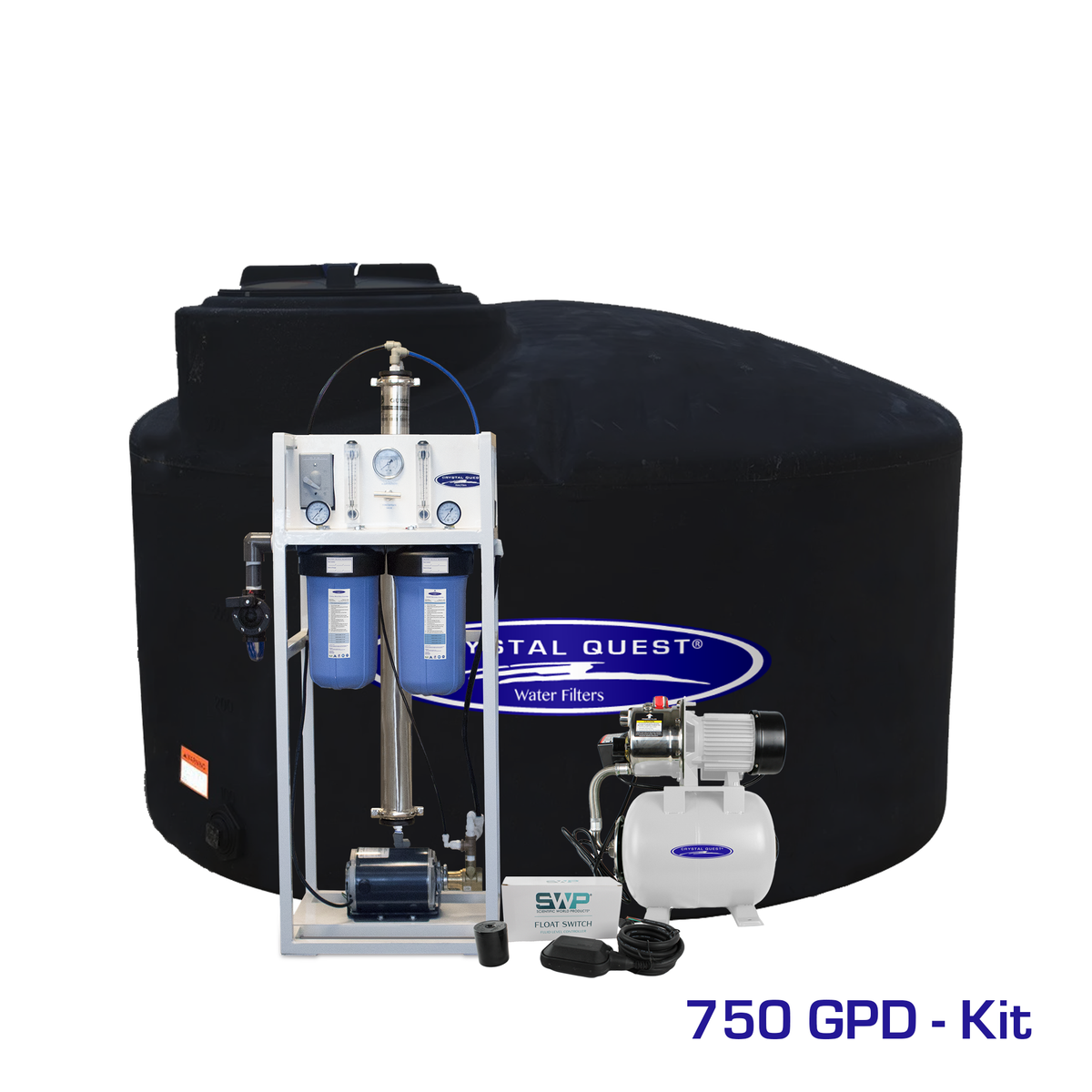 750 GPD / Add Storage Tank Kit (550 Gal) Commercial Mid-Flow Reverse Osmosis System (500-7000 GPD) - Commercial - Crystal Quest