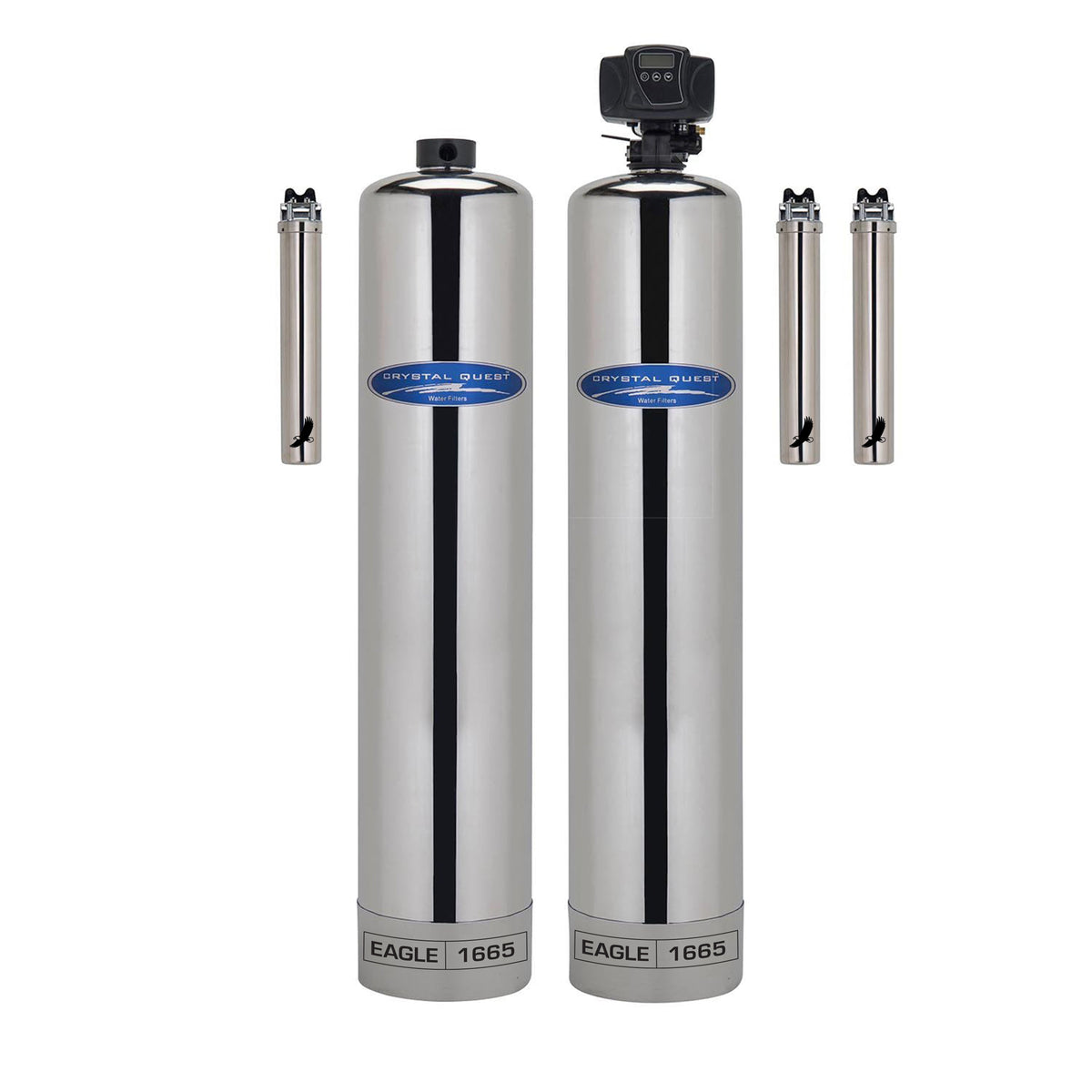 Add Salt-Free Conditioner / Stainless Steel / 1.5 (Filters 1,000,000 Gallons) Eagle Whole House Water Filter - Whole House Water Filters - Crystal Quest