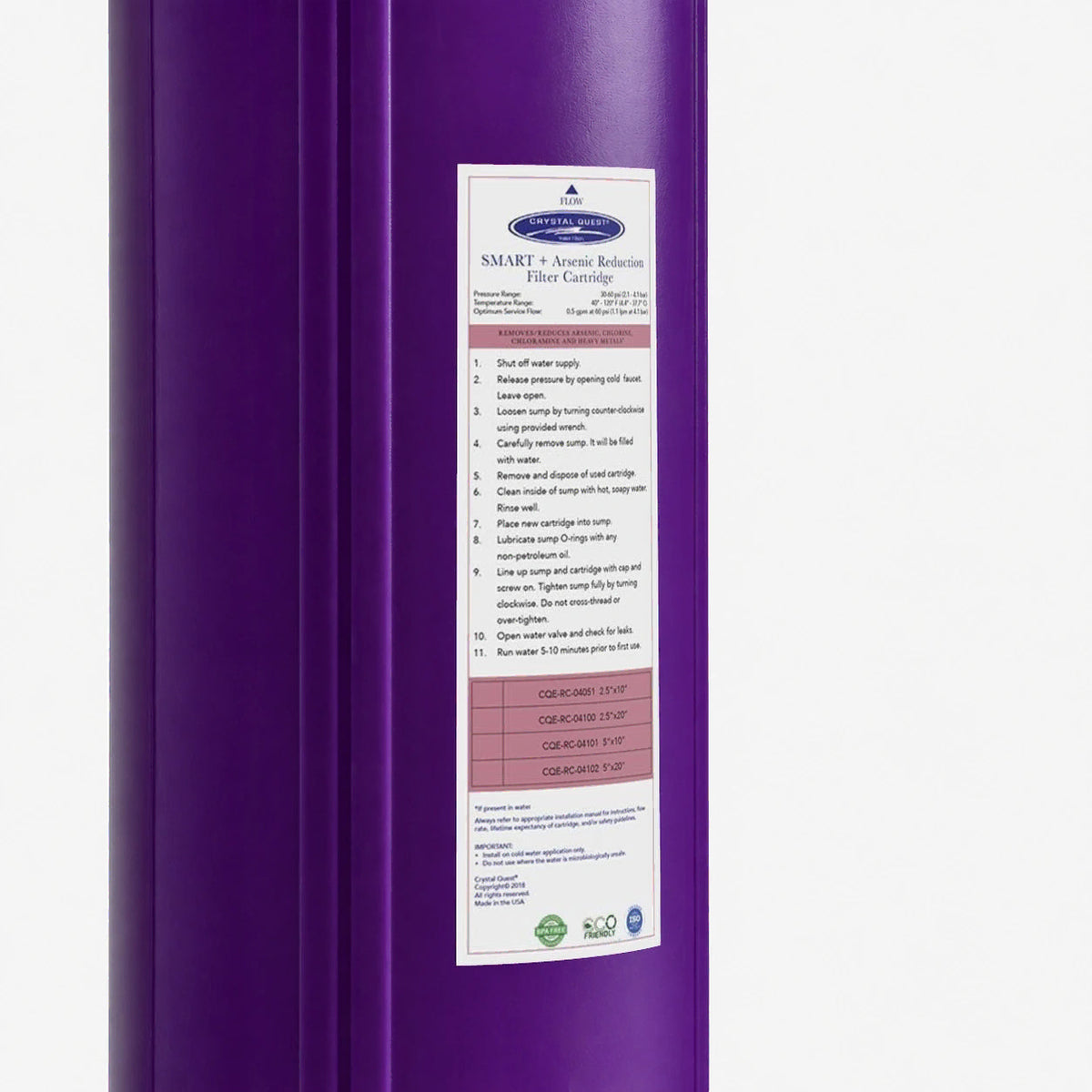 Arsenic Removal + SMART Filter Cartridge - Water Filter Cartridges - Crystal Quest®