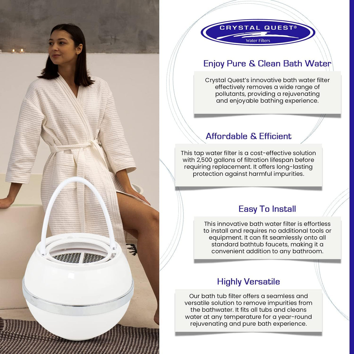 Bath Ball Filter - Shower Bath Filters - Crystal Quest