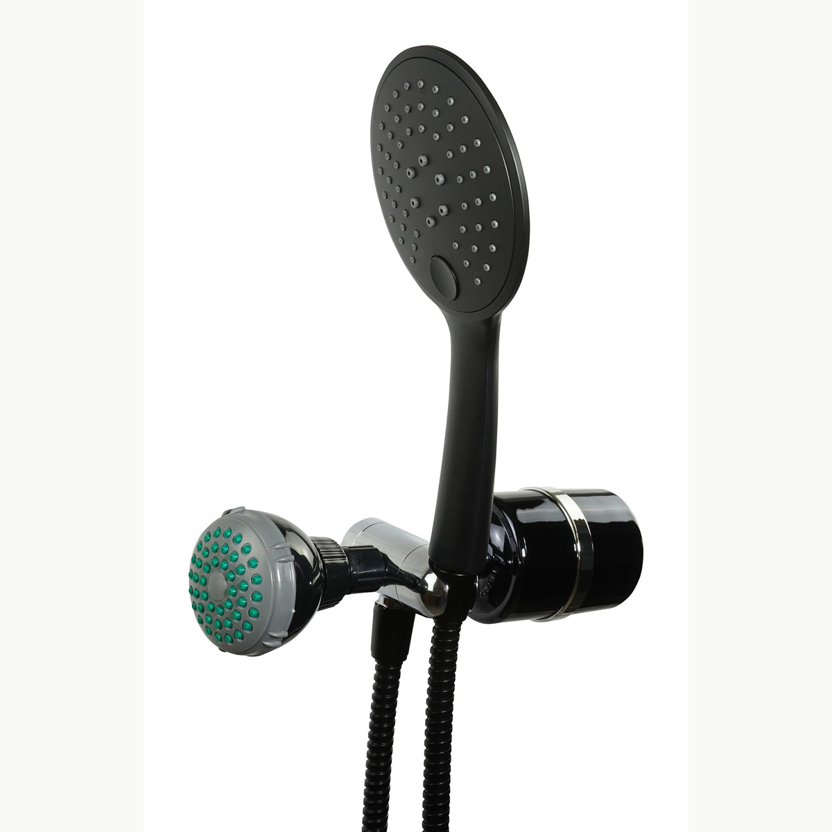 Black Handheld and Shower Head Combo Filter - Shower Bath Filters - Crystal Quest