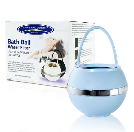 Blue Bath Ball Filter - Shower Bath Filters - Crystal Quest